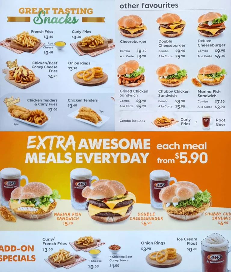 A&W Menu