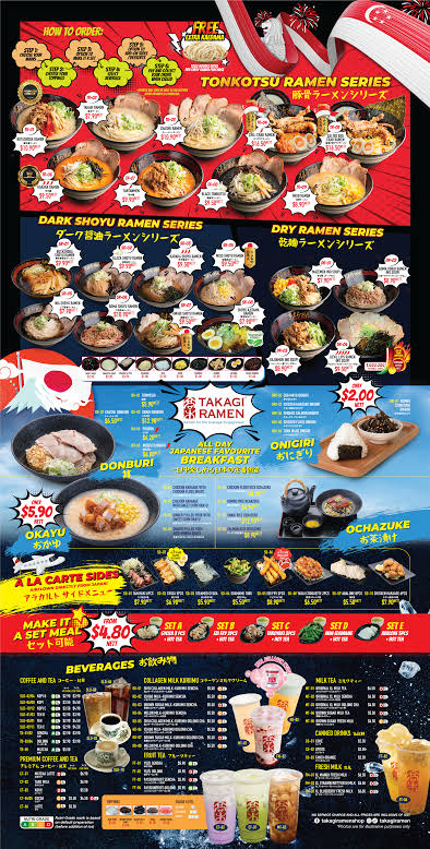 Takagi Ramen Menu