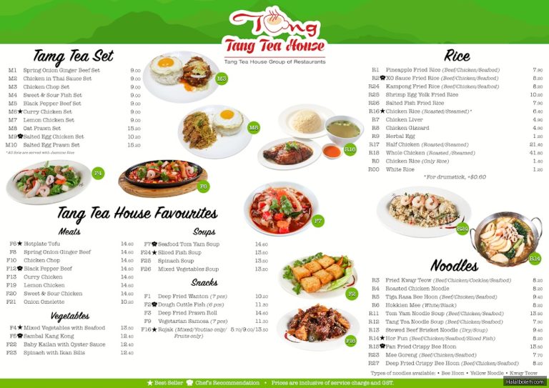 Tang Tea House Menu