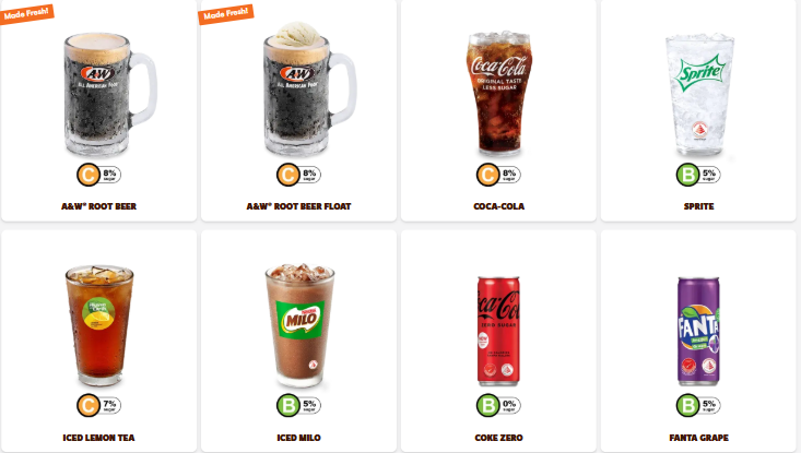 aw drinks menu