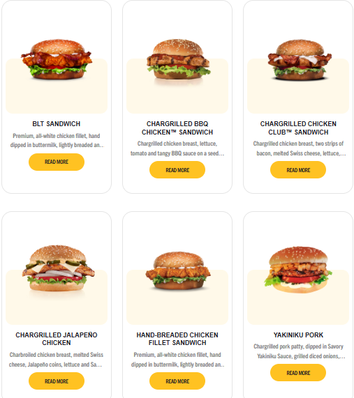 carls jr sandwiches menu prices
