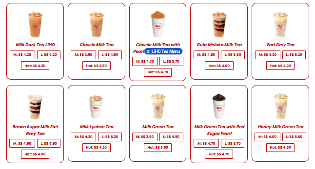 liho milk tea menu prices