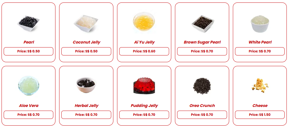 liho toppings menu prices
